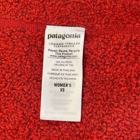 Patagonia Red Fleece Long Sleeve Mock Neck Better Sweater Zip Up Jacket Size XS - Picture 5 of 11